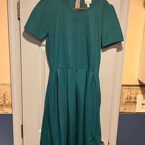 Lularoe Amelia Dress - teal sz large with pockets